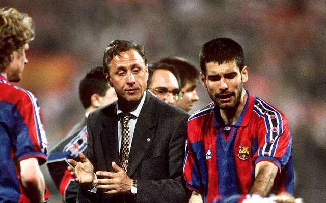 جوارديولا وكرويف مع جيل برشلونة الذهبي