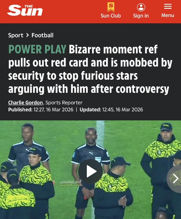 ذا صن تتحدث عن تصرف الحكم عيسى سي بعد مباراة الأهلي والترجي